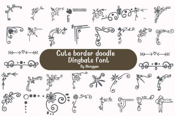 Charming Versatility: The Cute Border Doodle Creative Asset