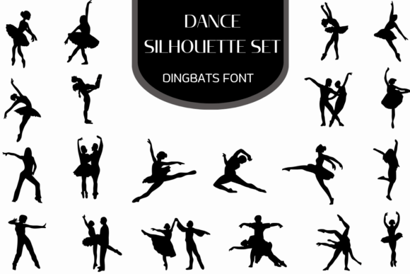Dance Silhouette Set: Your Go-To Dingbats Font for Visual Motion